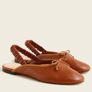 🆕{J. CREW} Zoe Leather Ballet  Slingback Flat Sandals